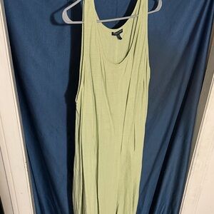 Basic Sleeveless Tank Dress - Light Green